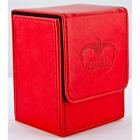 Deck Case Flip Lær 80+Ultimate Guard Rød Oppbevaringsboks i lær 80+ kort